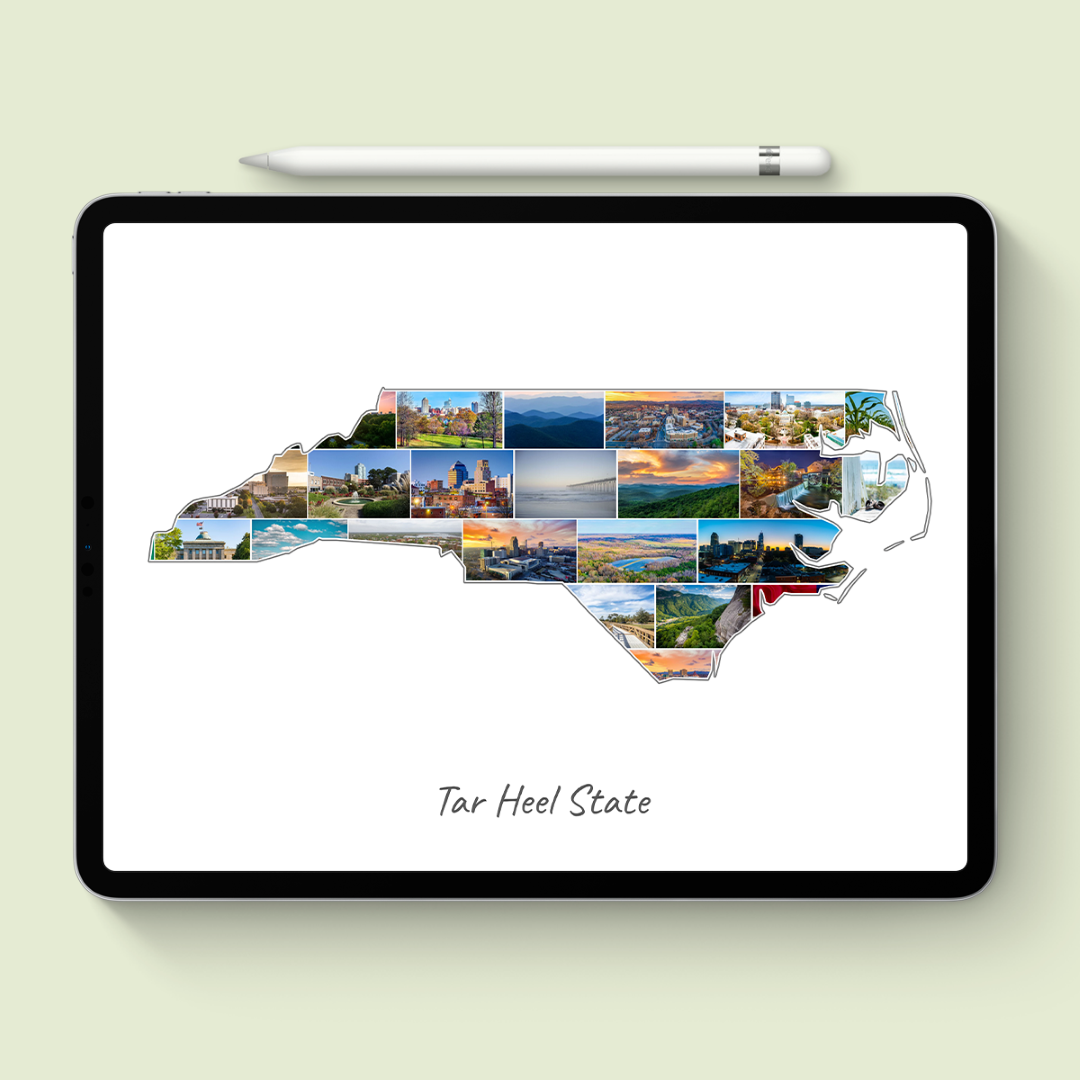 A North Carolina-Collage as digital file on iPad