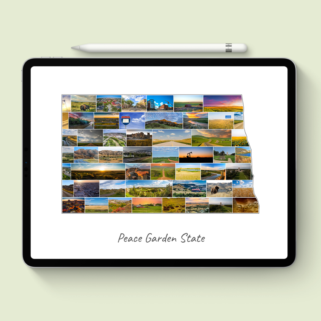 A North Dakota-Collage as digital file on iPad