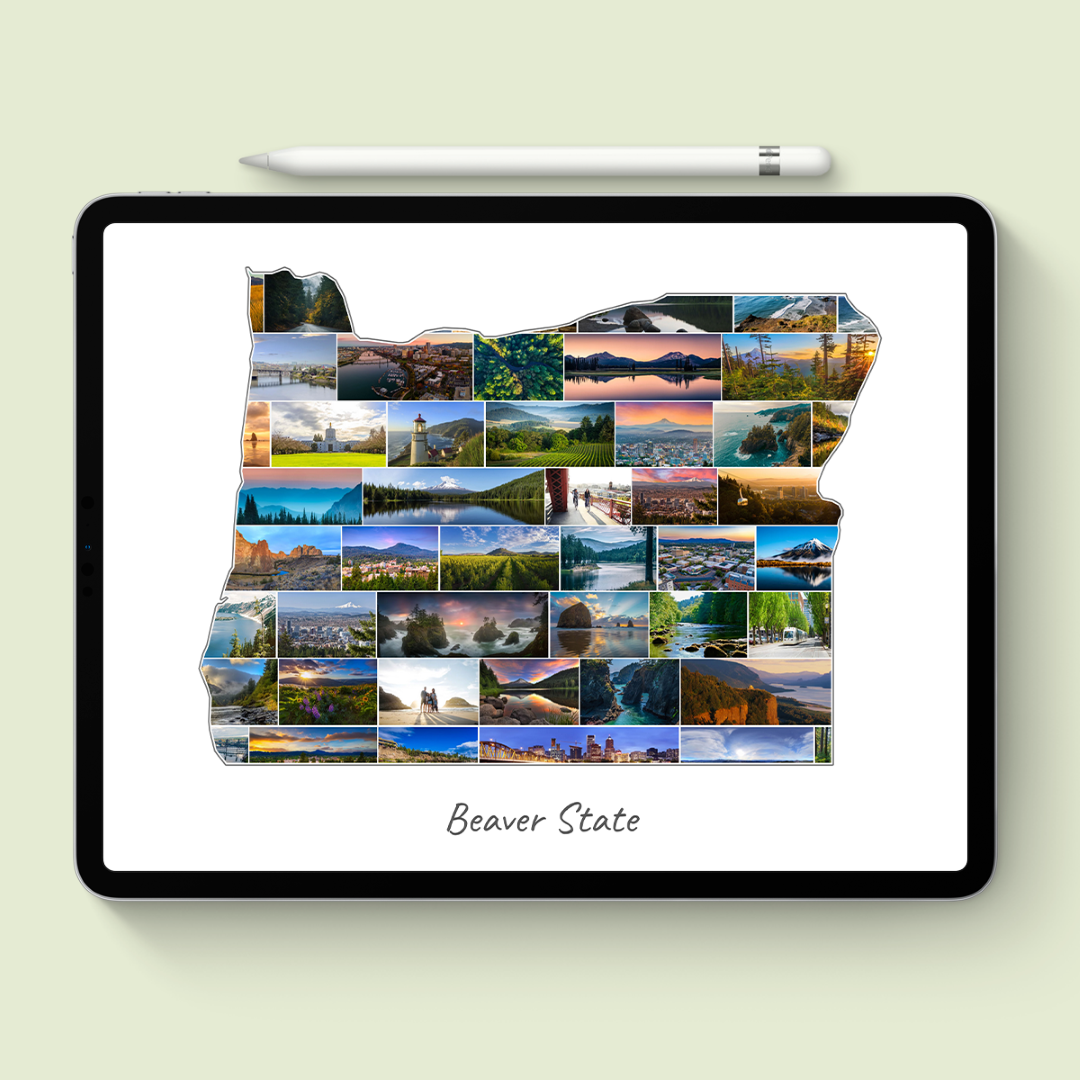 A Oregon-Collage as digital file on iPad