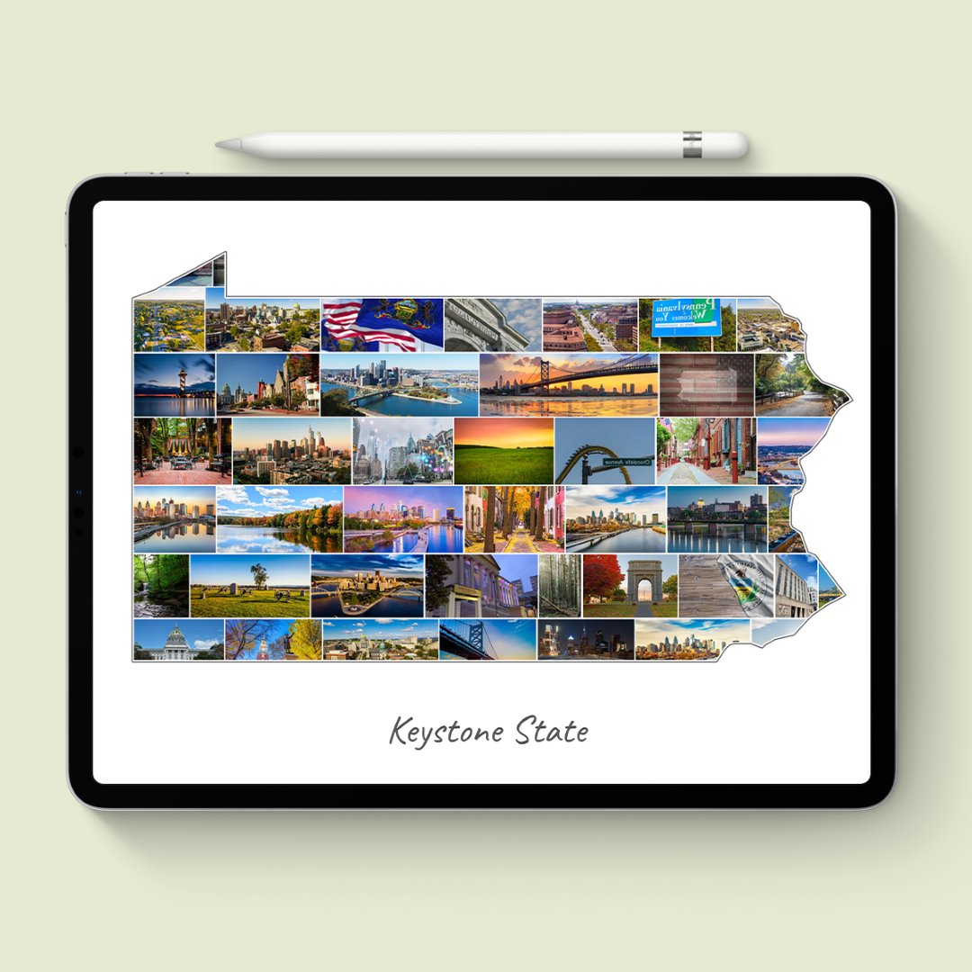 A Pennsylvania-Collage as digital file on iPad