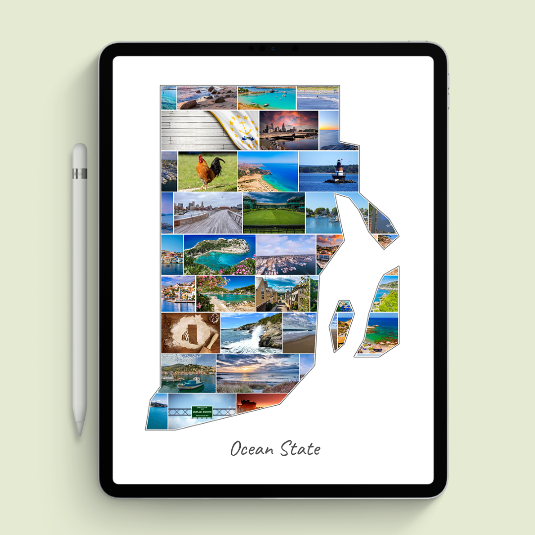 A Rhode Island-Collage as digital file on iPad