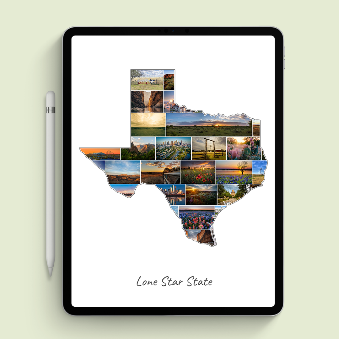 A Texas-Collage as digital file on iPad
