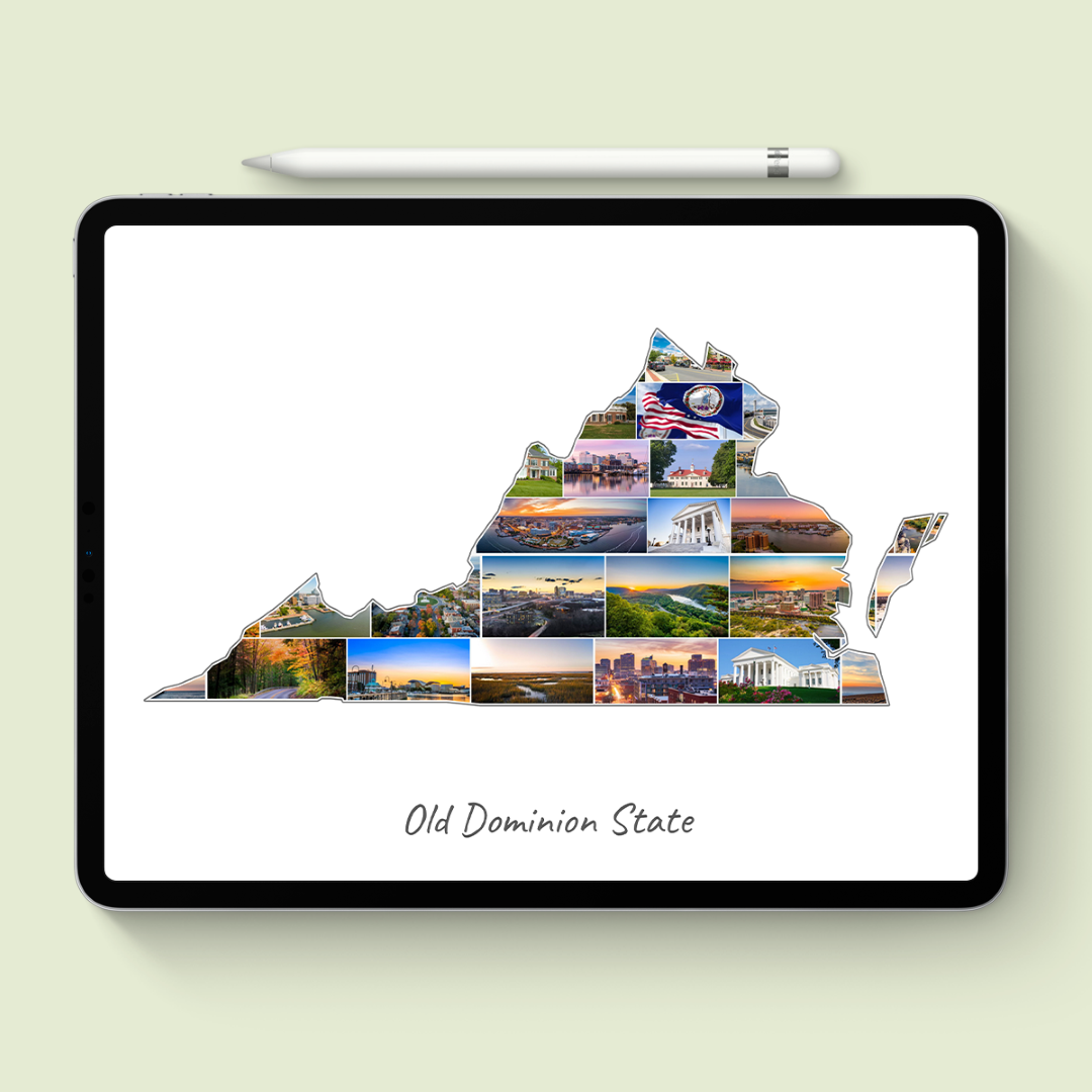 A Virginia-Collage as digital file on iPad