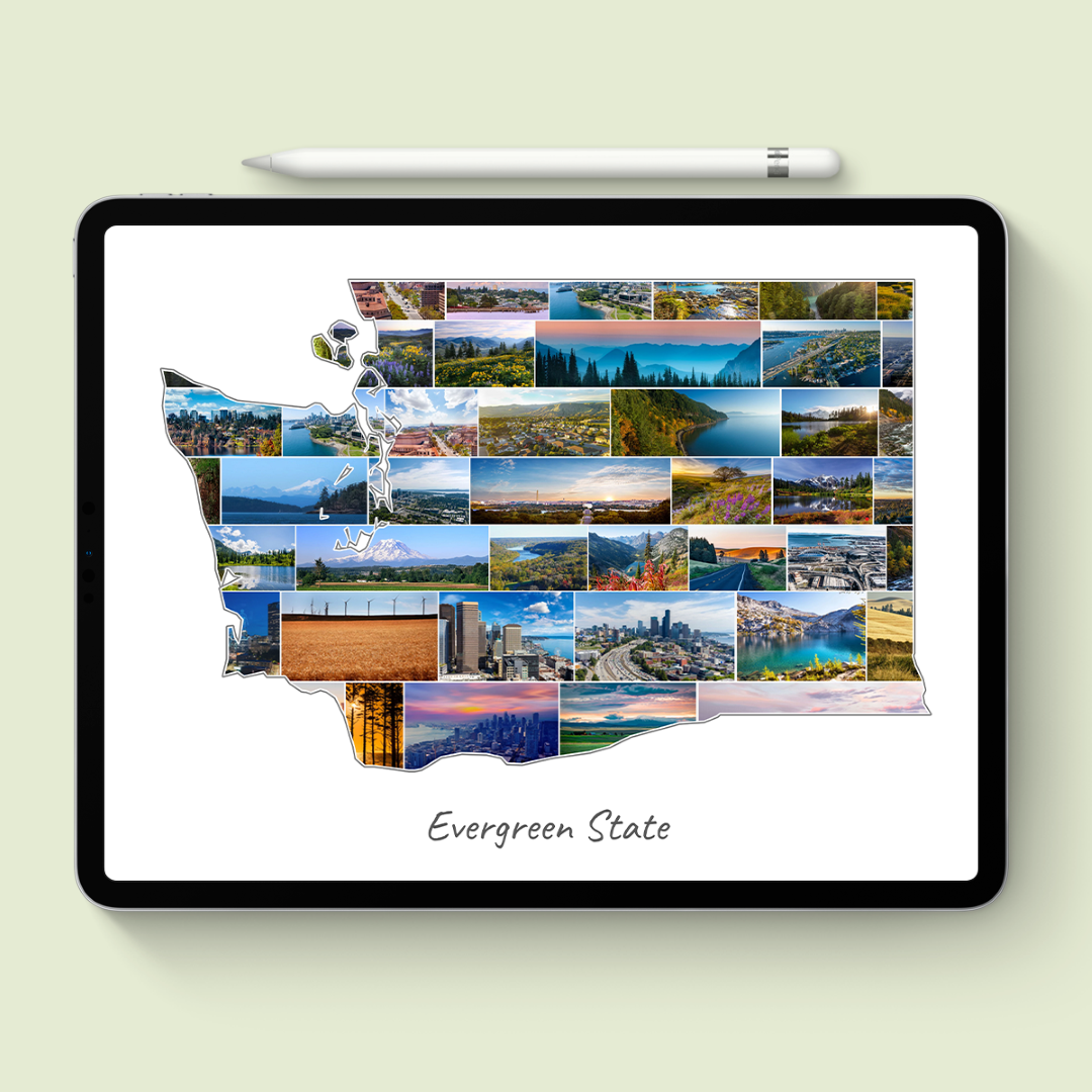 A Washington-Collage as digital file on iPad